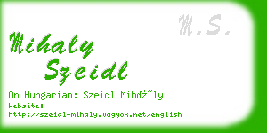 mihaly szeidl business card